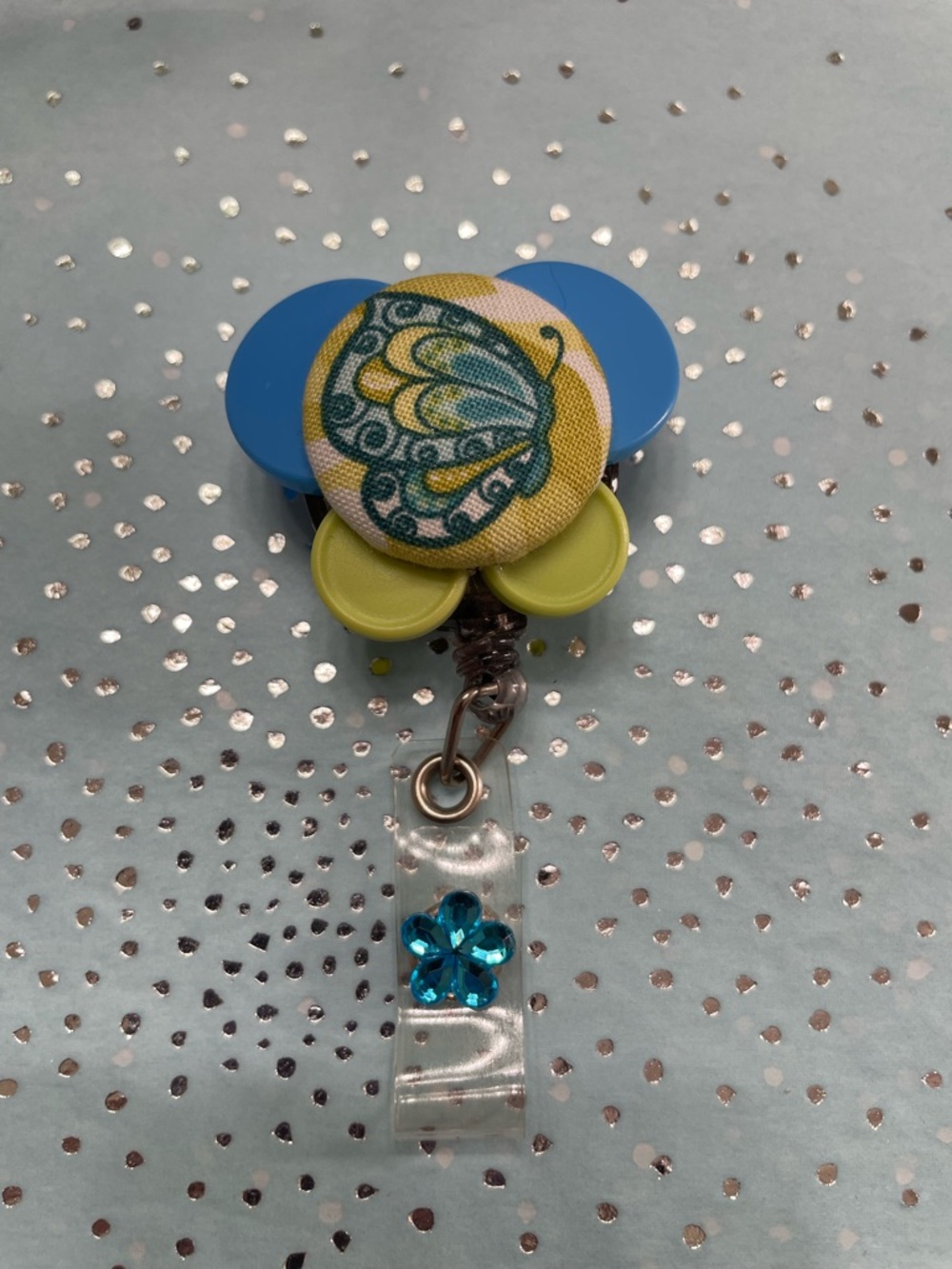Blue & Yellow Butterfly Badge Reel - Unbranded